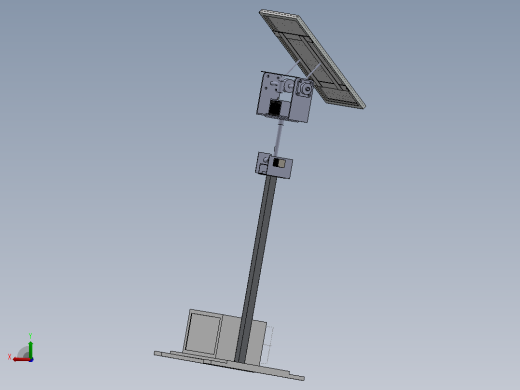 双轴太阳能电池板跟踪器3D图纸 Solidworks设计后视缩略图