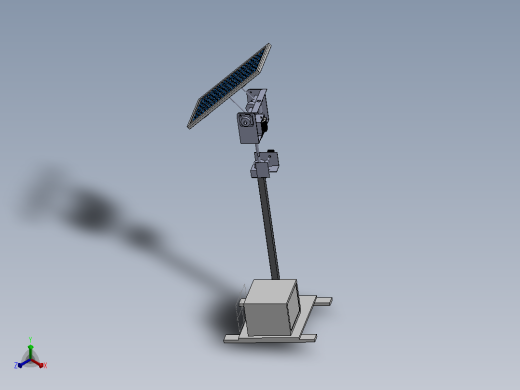 双轴太阳能电池板跟踪器3D图纸 Solidworks设计正等轴测缩略图