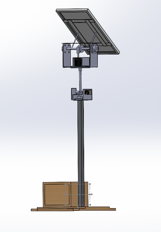 双轴太阳能电池板跟踪器3D图纸 Solidworks设计