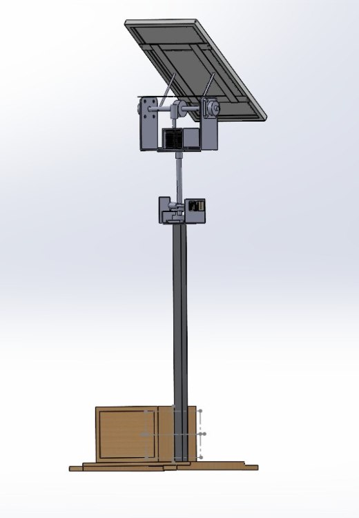 双轴太阳能电池板跟踪器3D图纸 Solidworks设计缩略图