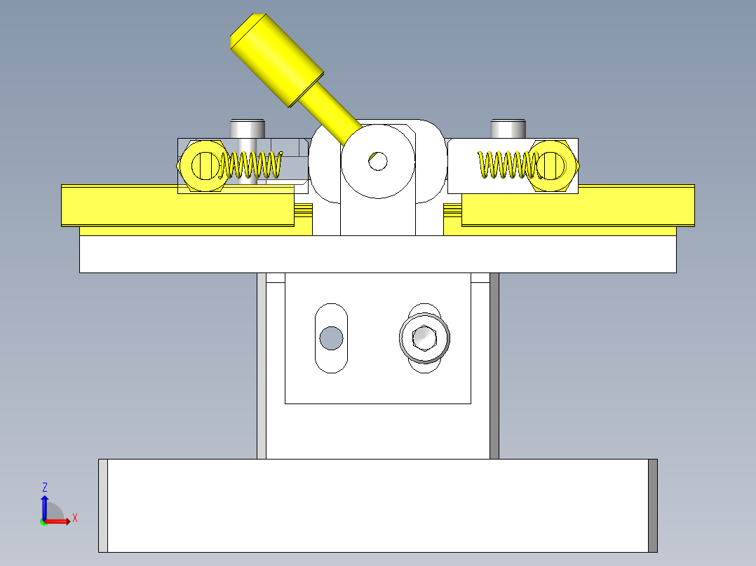 微小零件的夹紧夹具前视图