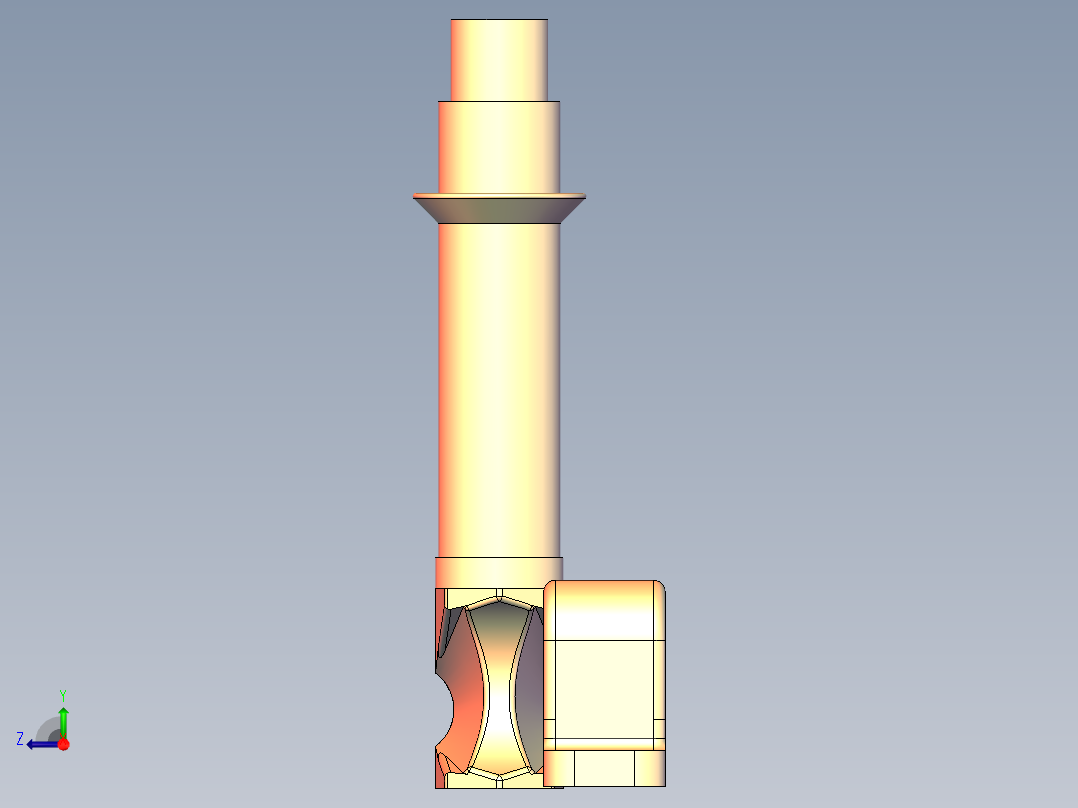 锁头与锁座3D模型右视图