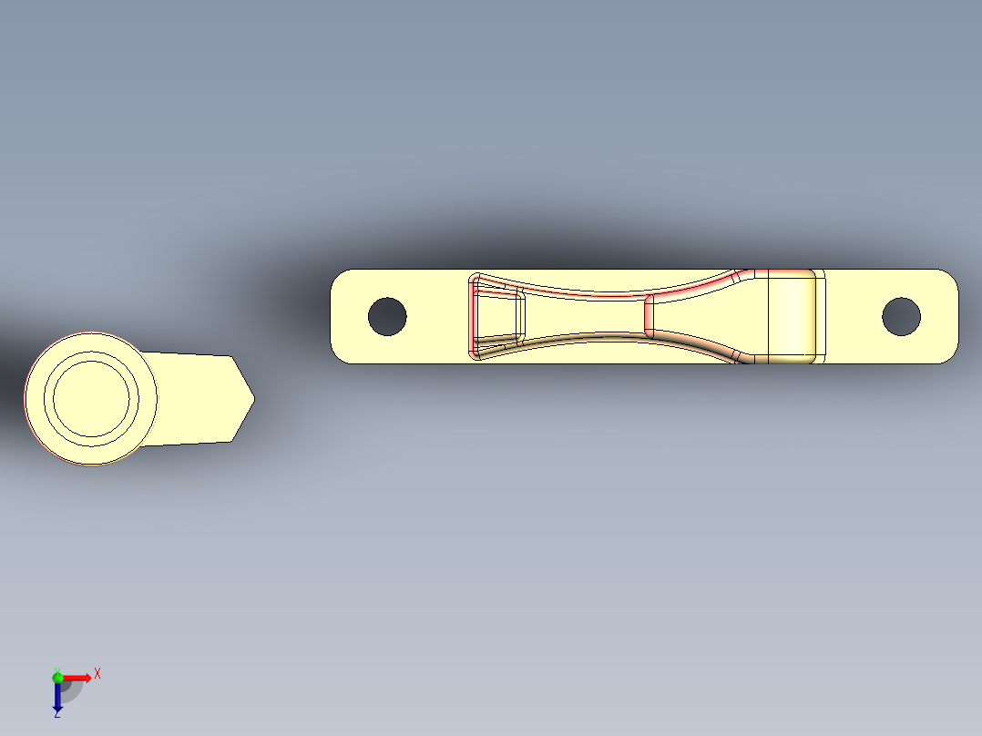 锁头与锁座3D模型俯视图