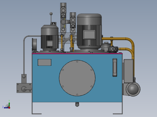 SOLIDWORKS液压油箱的整套设计图纸右视缩略图