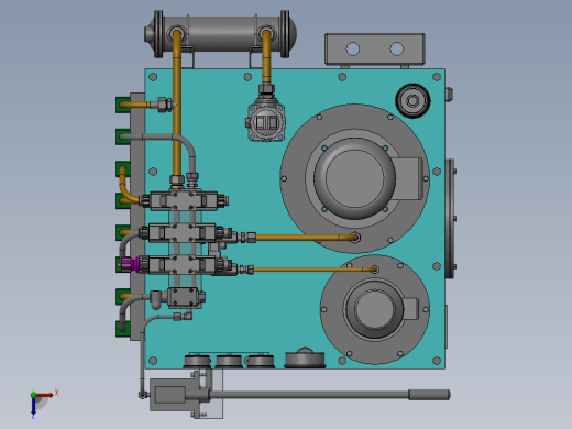 SOLIDWORKS液压油箱的整套设计图纸俯视缩略图