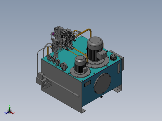 SOLIDWORKS液压油箱的整套设计图纸正等轴测缩略图