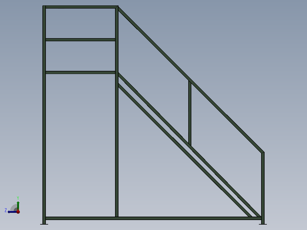 楼梯框架设计右视图