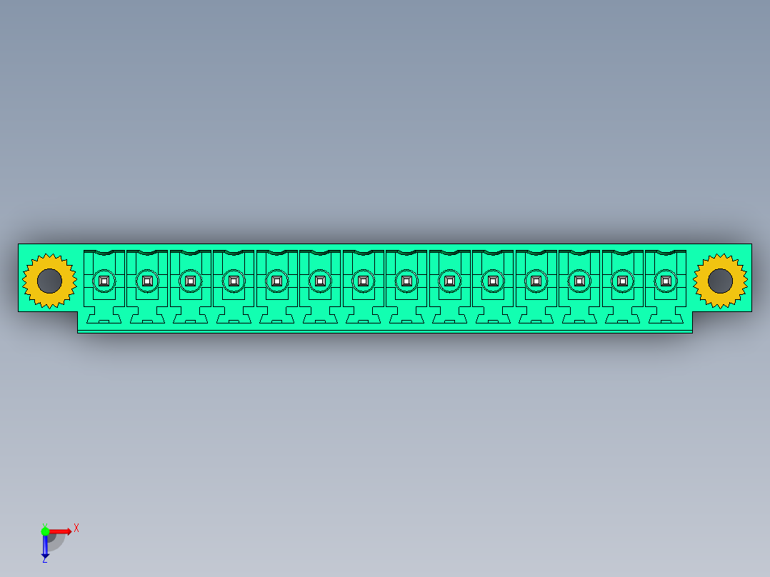 DEGSON 15EDG（公头） 3.5mm 螺钉锁紧，插拔式接线端子 FullPack-15EDGVM-3.5-14P-14-00AH俯视图