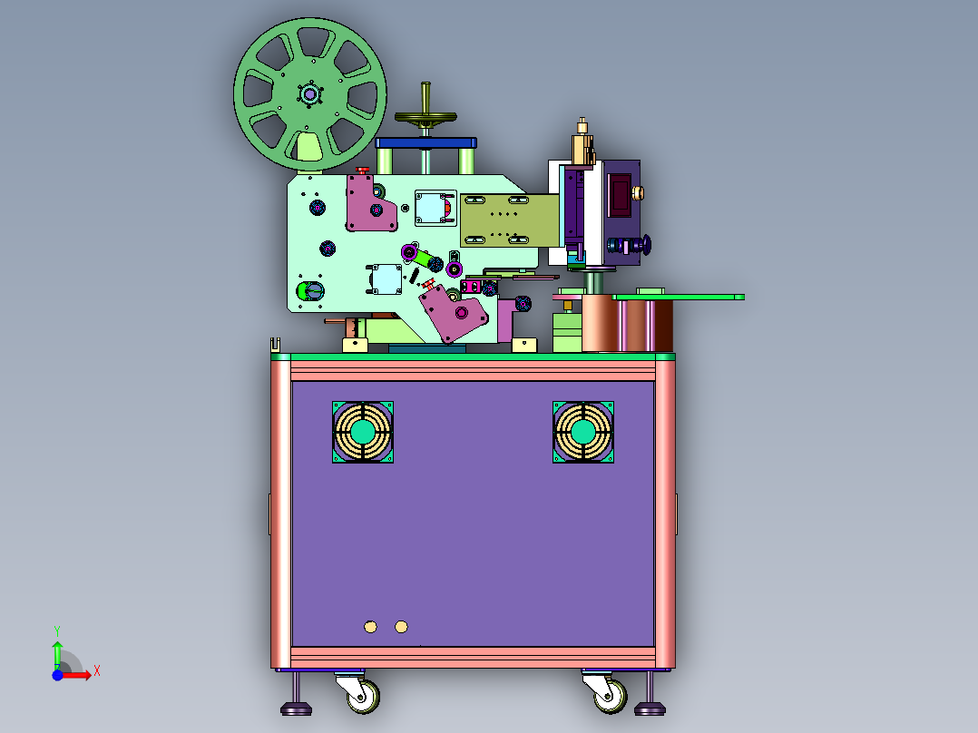 半自动转盘式双面贴标机前视图