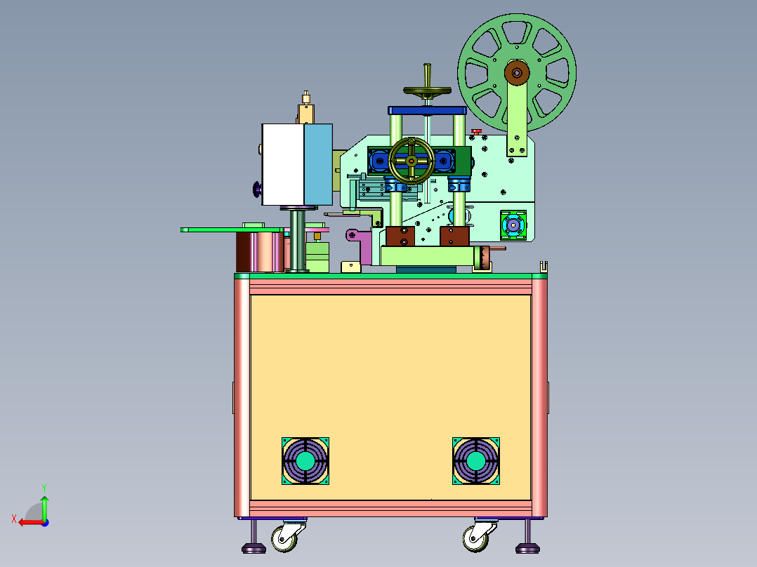 半自动转盘式双面贴标机后视图