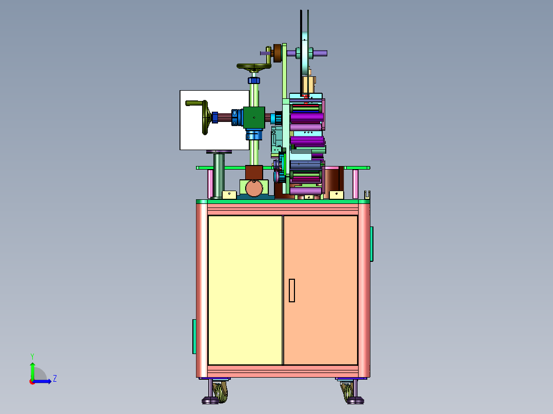 半自动转盘式双面贴标机左视图