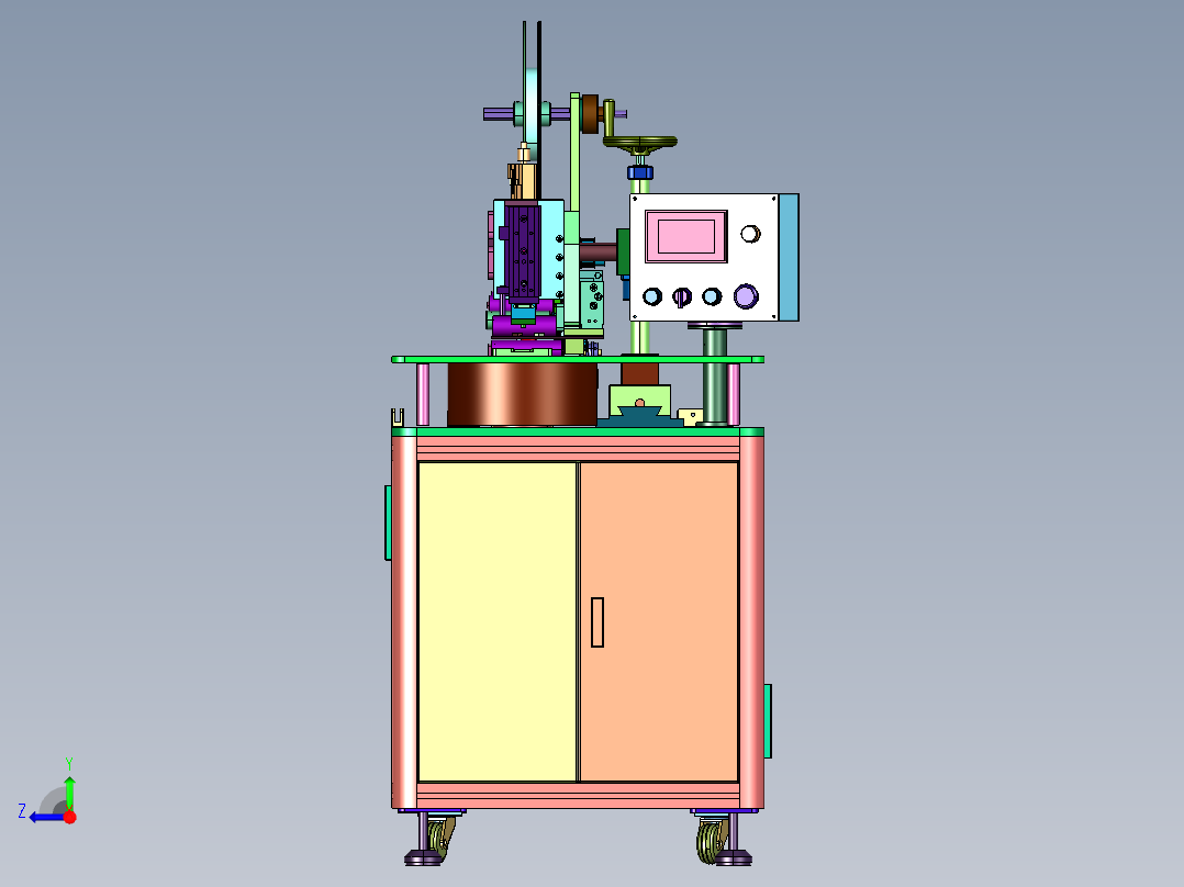 半自动转盘式双面贴标机右视图