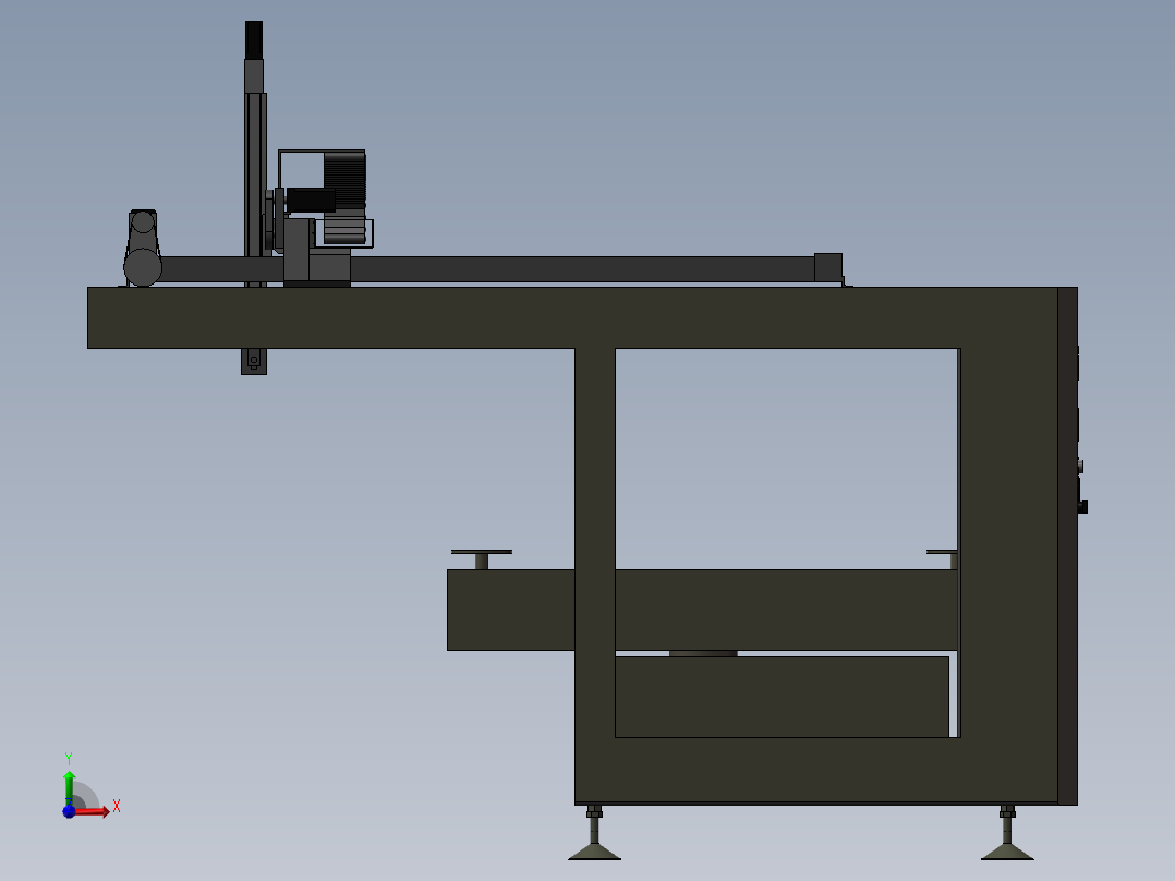 5轴机床设计模型前视图