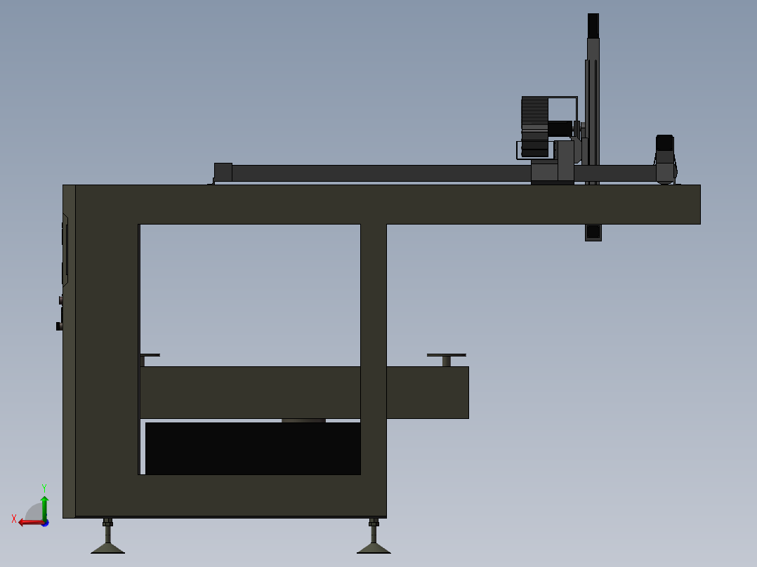 5轴机床设计模型后视图