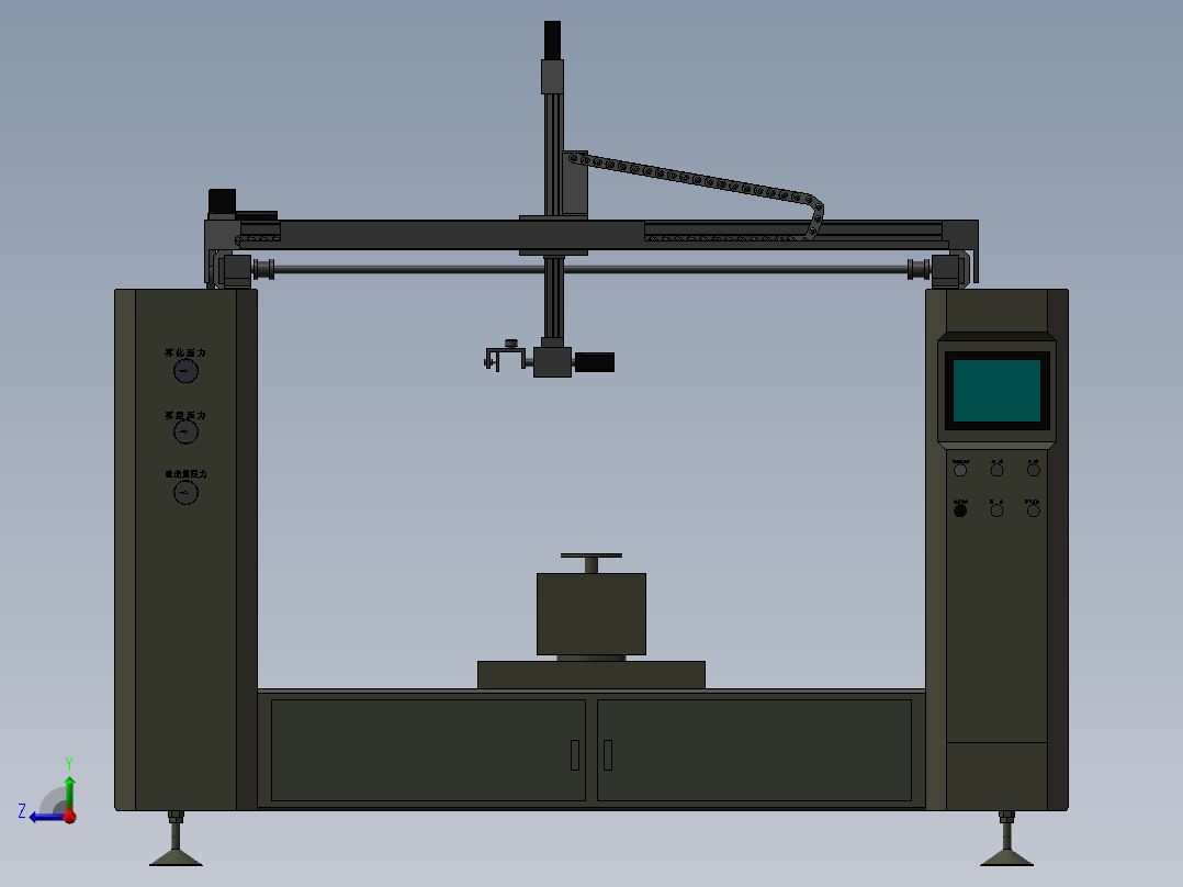 5轴机床设计模型右视图