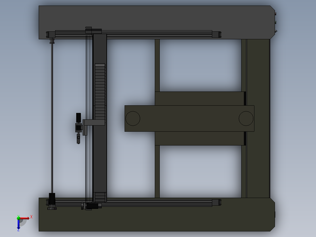 5轴机床设计模型俯视图