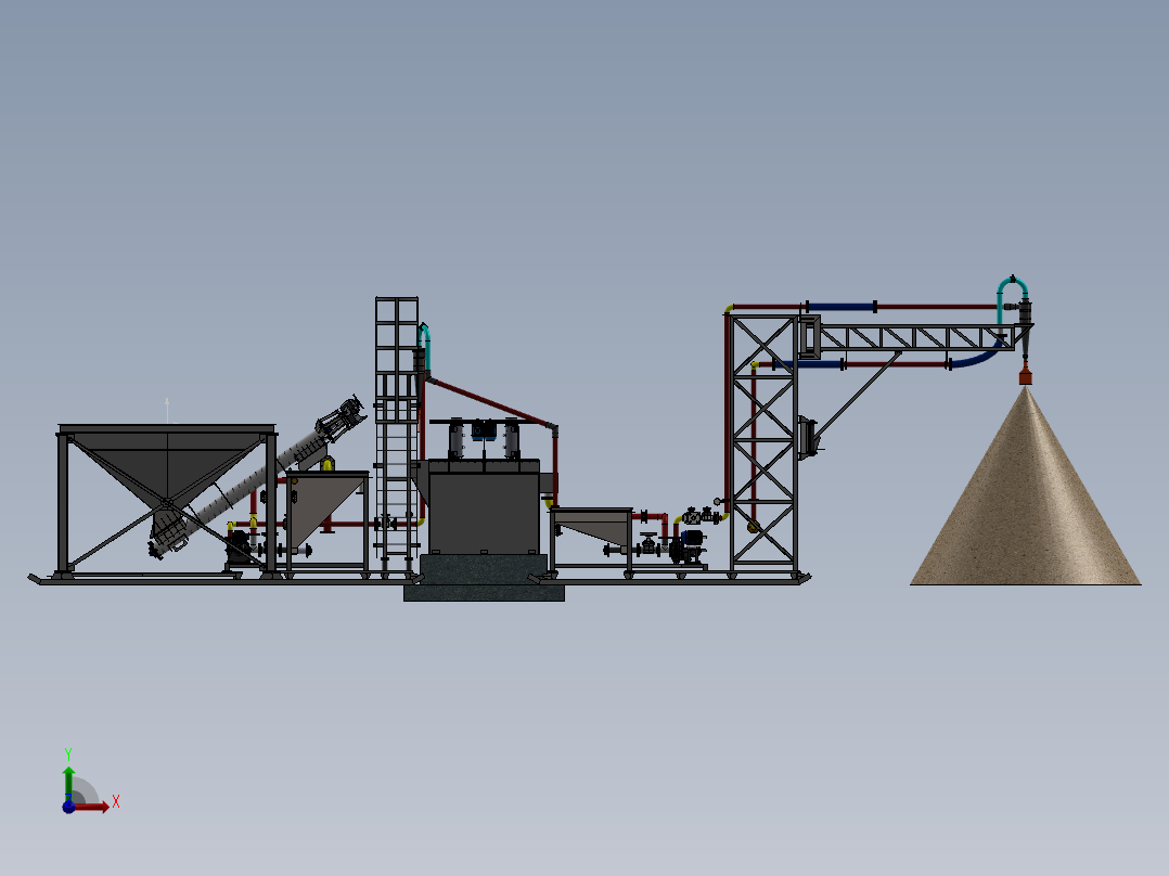 10 TPH研磨机设备前视图