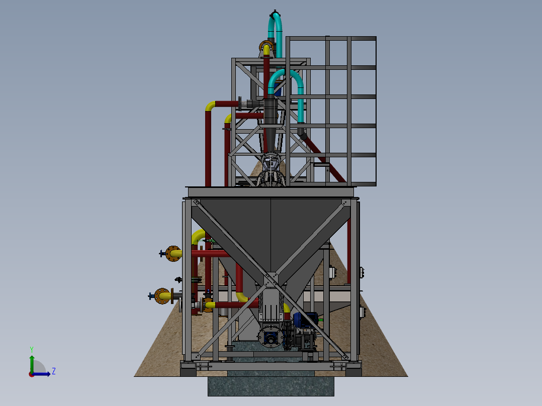 10 TPH研磨机设备左视图