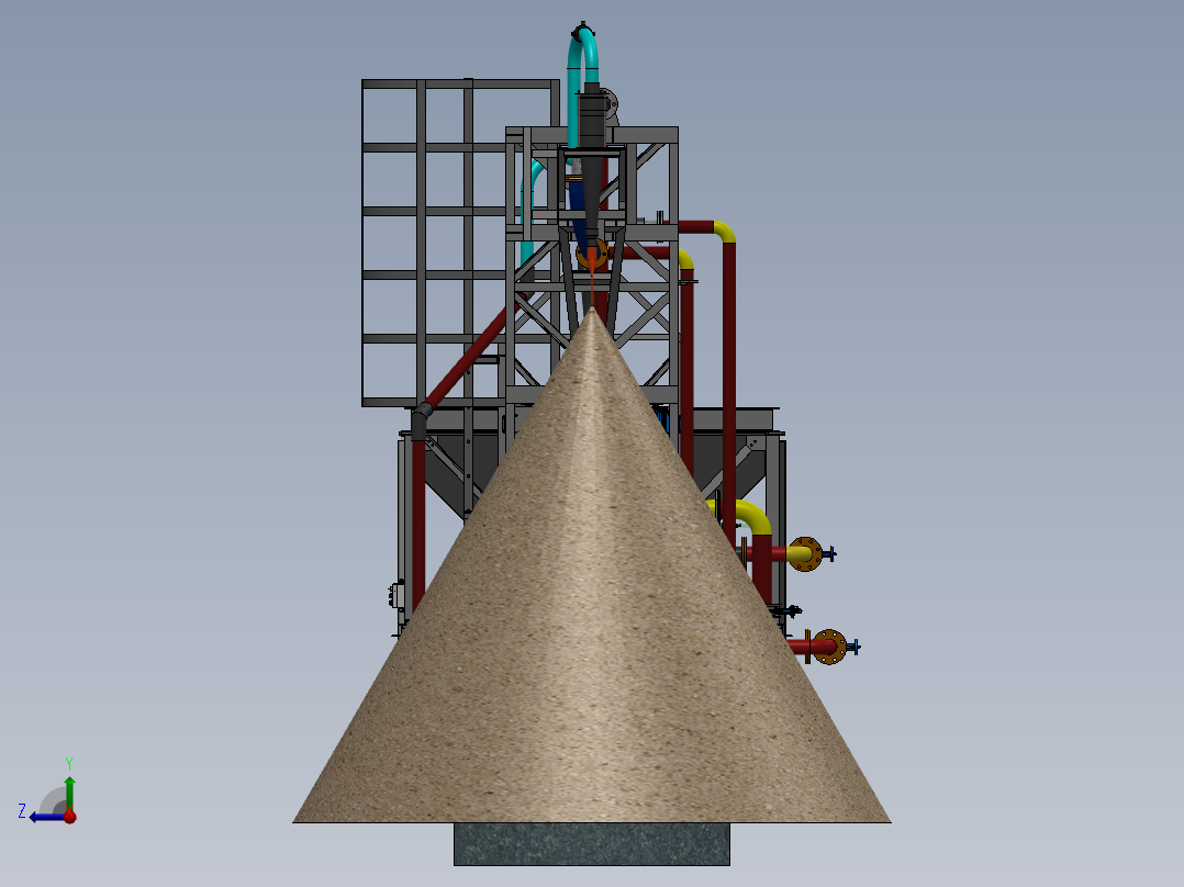 10 TPH研磨机设备右视图