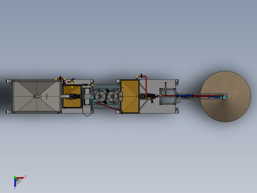 10 TPH研磨机设备俯视图