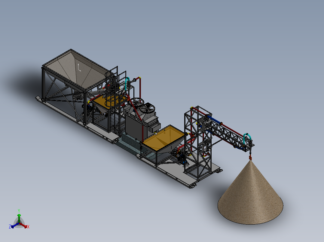 10 TPH研磨机设备正等轴测图