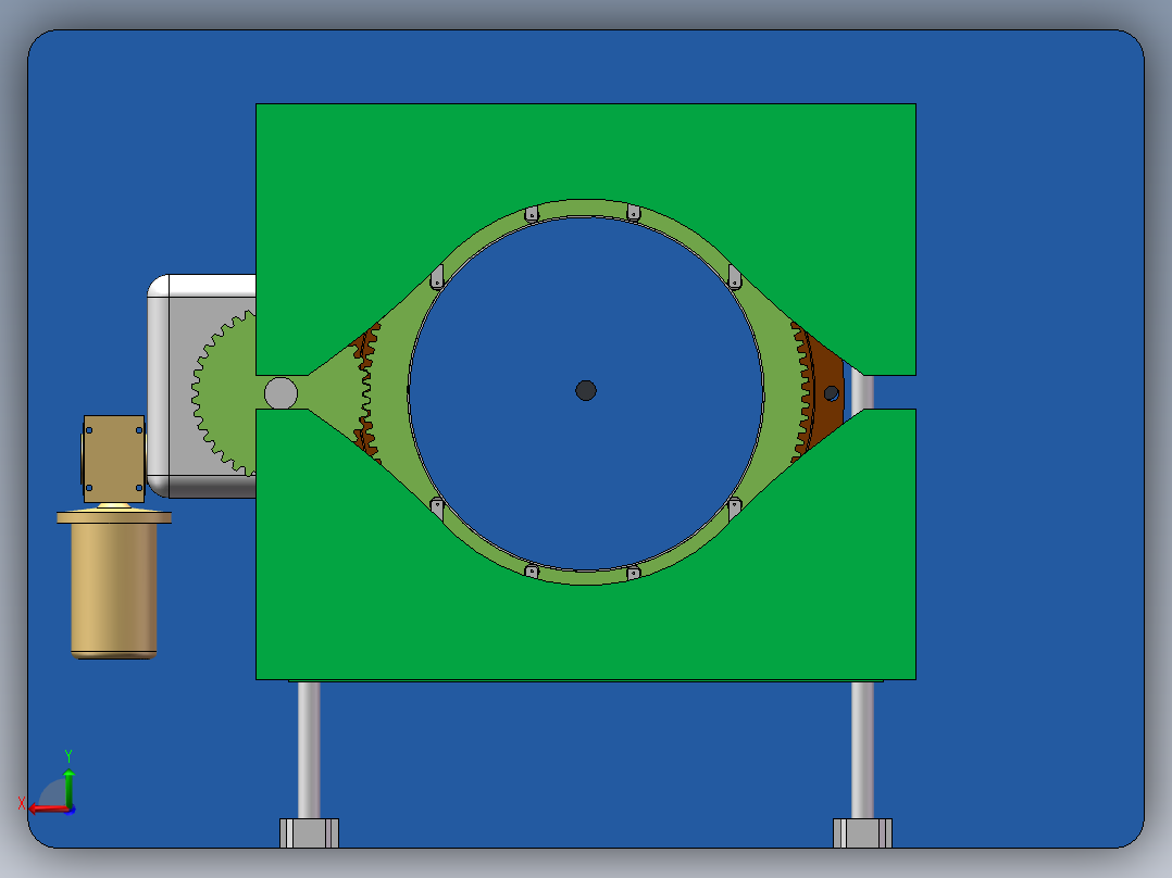 Q190-大型圆柱型容器的旋转支撑装置结构设计【三维SolidWorks】后视图