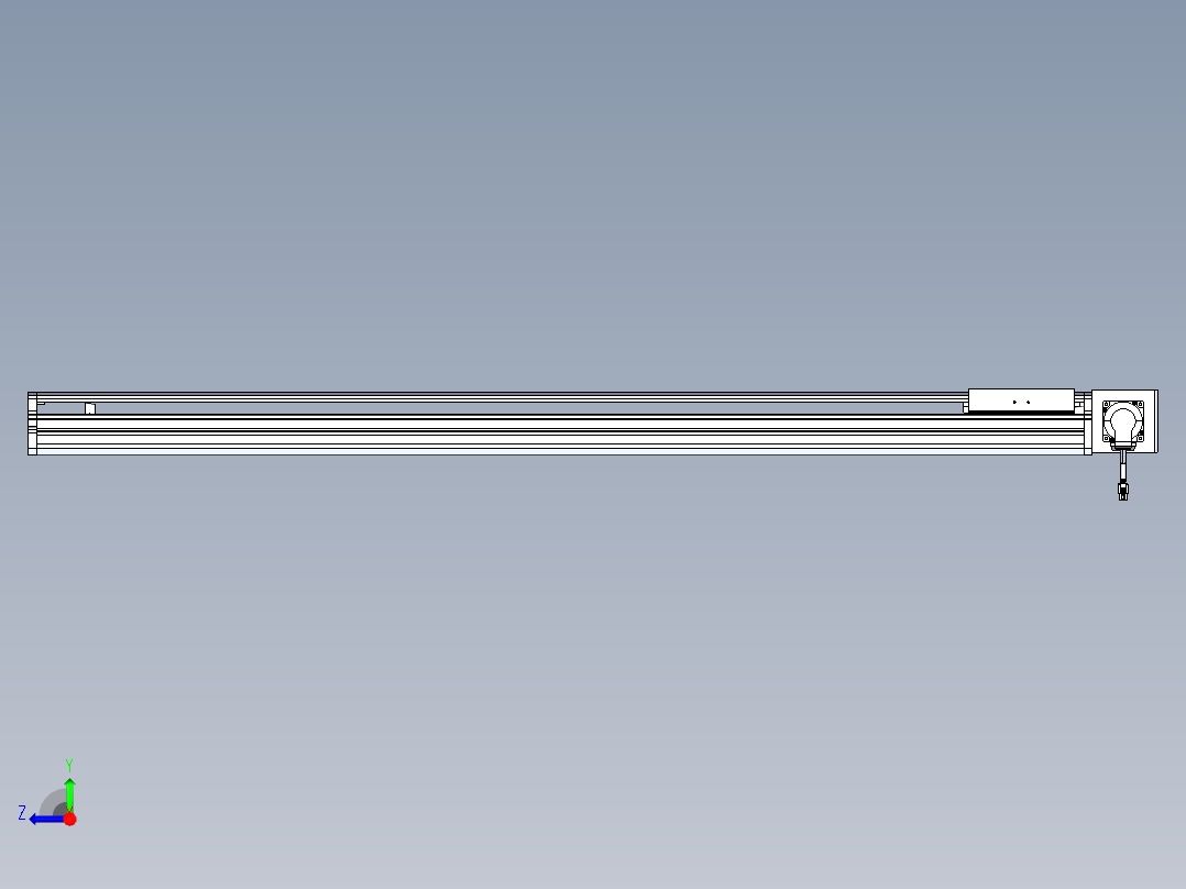 东锦同步带传动-直线滑台模组DH170B-L150-S1250-BL-P400W-C3右视图