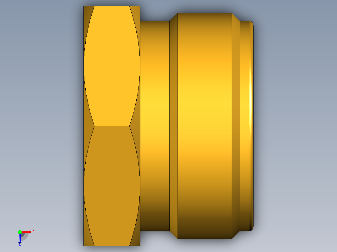 水管接头Male Hose to Female Pipe 78GH-12-4俯视图