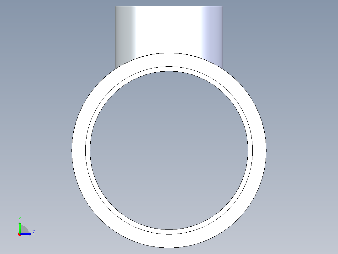 聚氯乙烯配件02-Sch80_ReducingTee_SxSxS_801-420_4.5in x 2in左视图