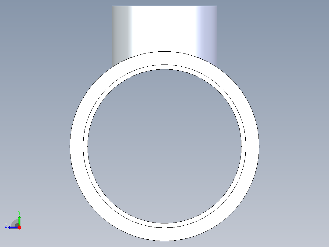 聚氯乙烯配件02-Sch80_ReducingTee_SxSxS_801-420_4.5in x 2in右视图