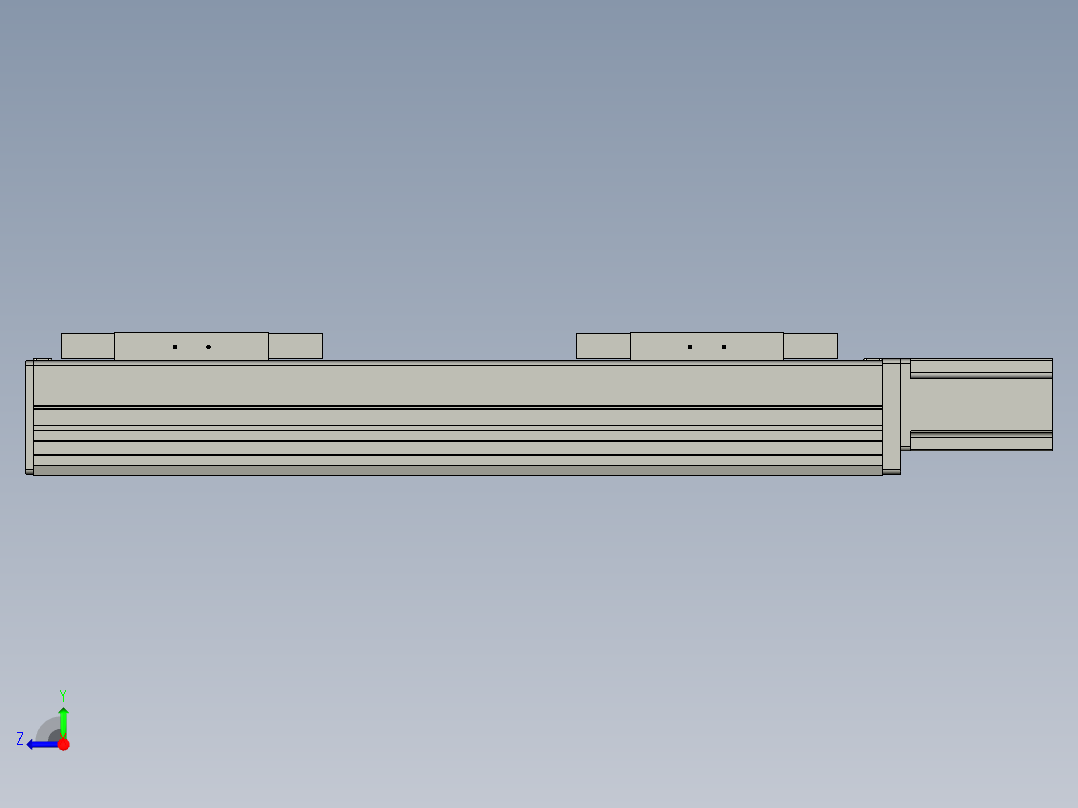 直线模组WG-LHC12-S300-M设计图纸右视图