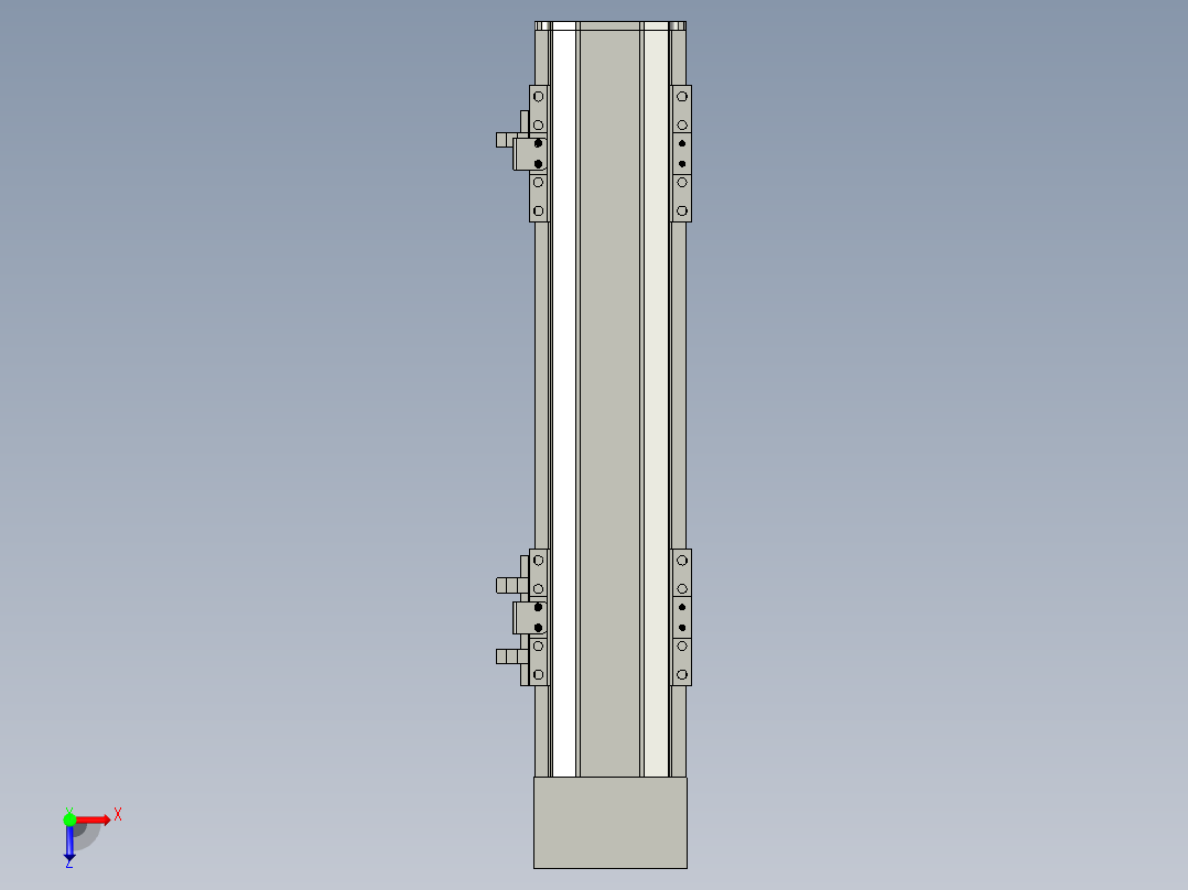 直线模组LHA6-S200-D-200W(16丝杆)设计图纸俯视图
