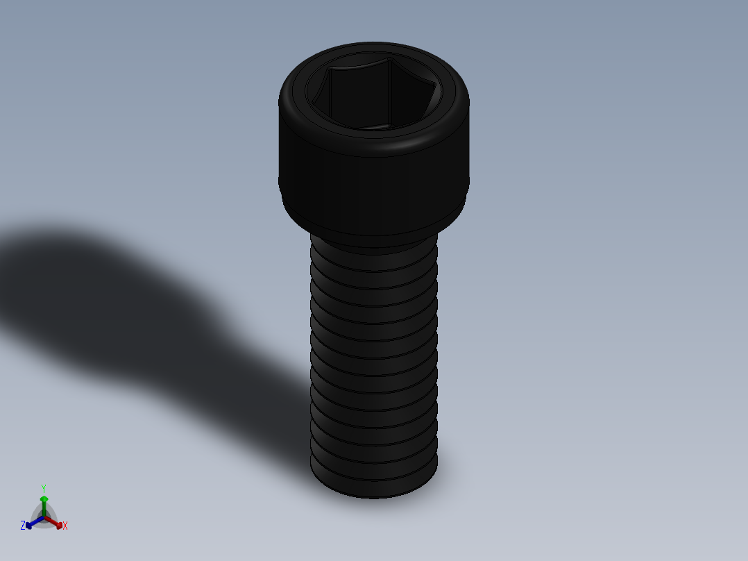 紧固件-0.3750 Socked Head正等轴测图