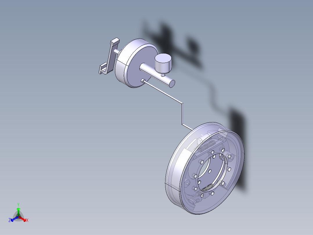 鼓式制动器制动系统CATIA三维=451553=100正等轴测图