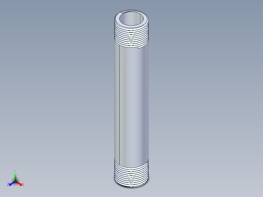 聚氯乙烯配件33-Sch80_Nipple_MPTxMPT_861-109_0.75in x 6in正等轴测图