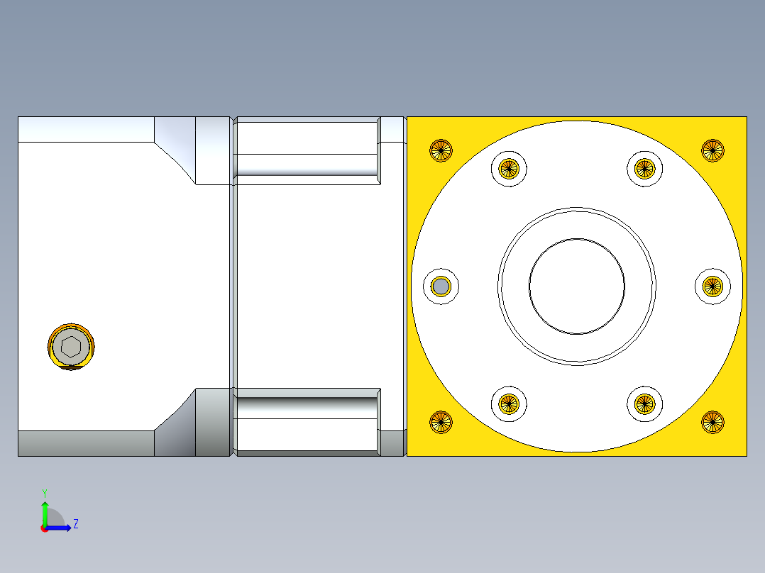 换向器PW90单轴 PGH90-L1 19-80-100-M6.stp左视图