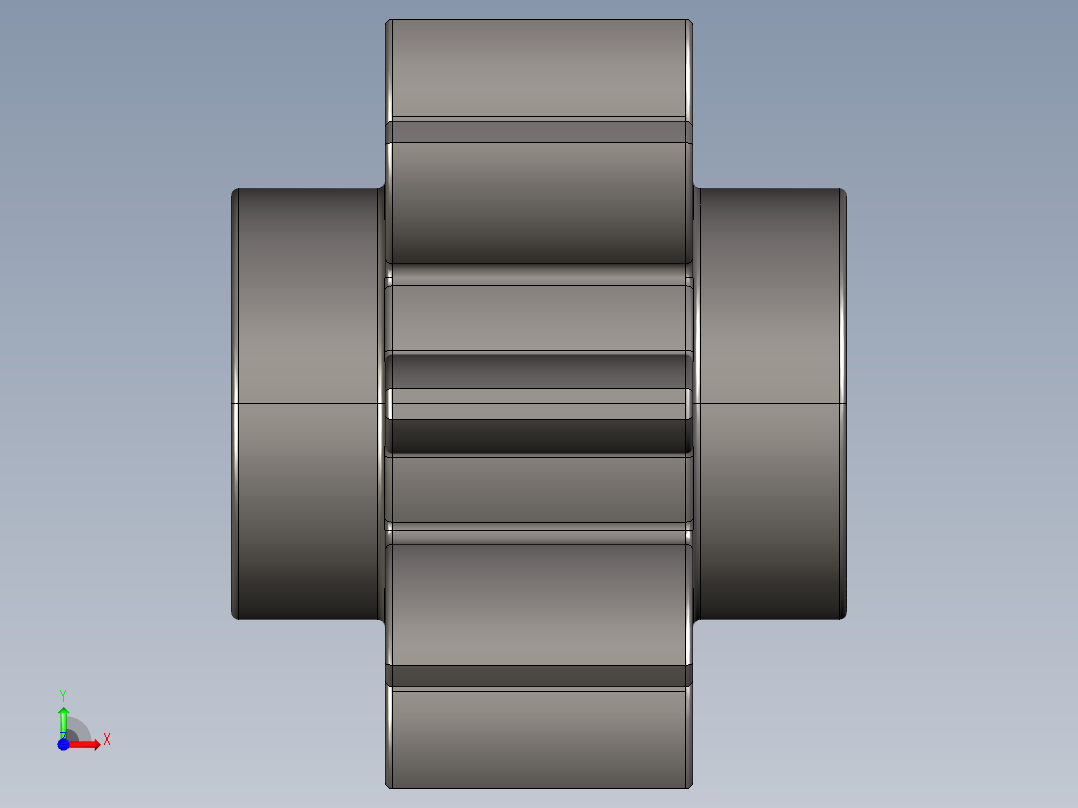 3647 - 4514559 - Dark Stone Grey Technic Gear 8 Tooth.STEP前视图