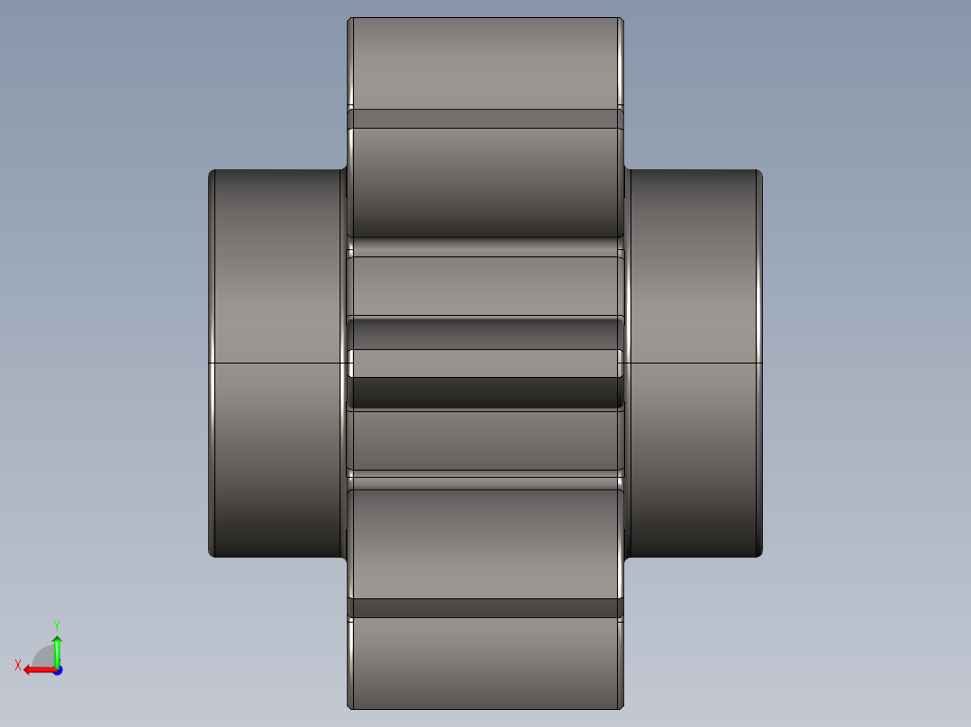 3647 - 4514559 - Dark Stone Grey Technic Gear 8 Tooth.STEP后视图