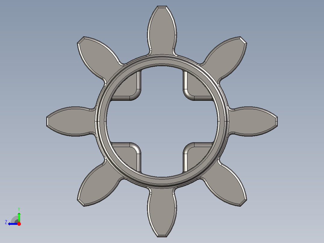 3647 - 4514559 - Dark Stone Grey Technic Gear 8 Tooth.STEP右视图