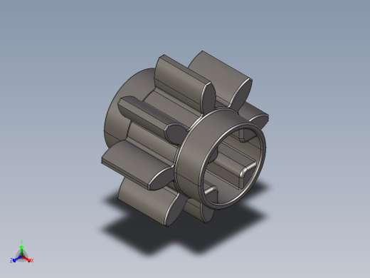 3647 - 4514559 - Dark Stone Grey Technic Gear 8 Tooth.STEP正等轴测缩略图