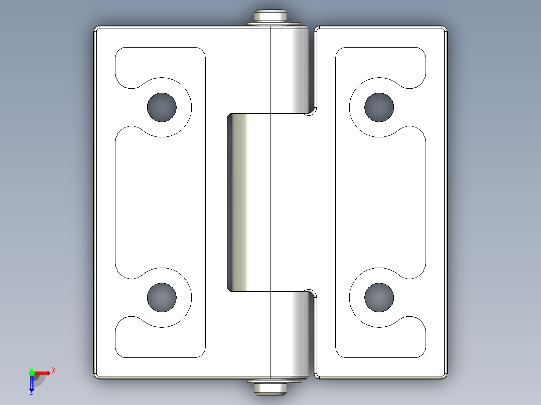 不銹鋼鉸鏈5570-3D多系列多零件图纸模型俯视图