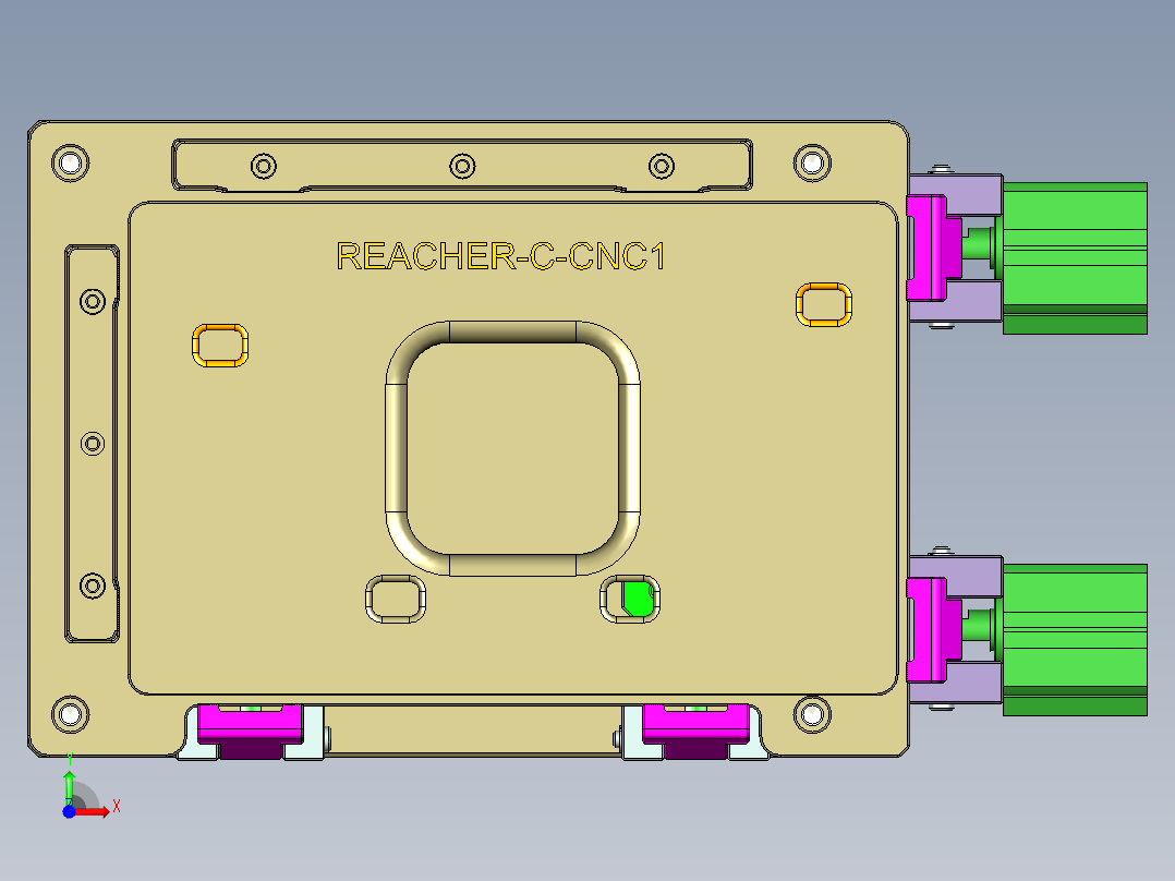 REACHER-C笔记本CNC工装夹具三维模型-CNC1-0912前视图
