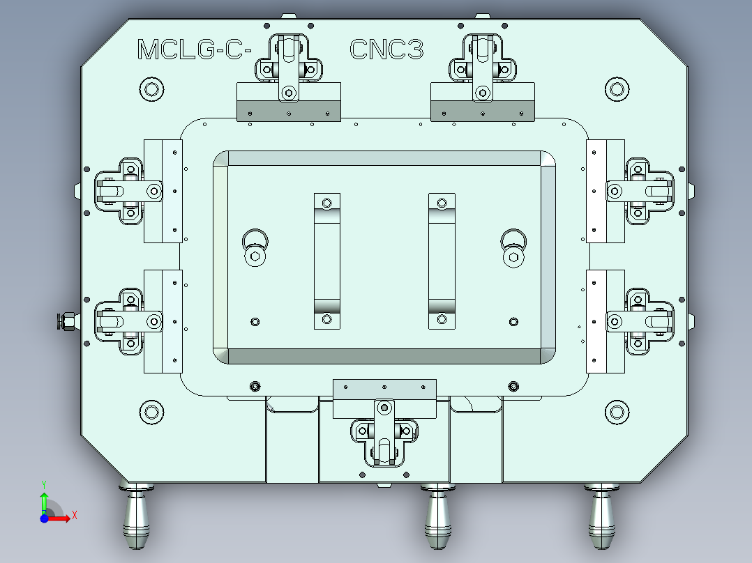 MCLG-C-cnc3笔记本CNC工装夹具三维模型前视图