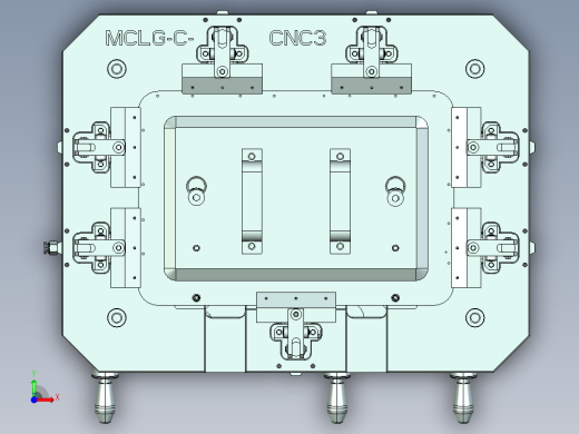 MCLG-C-cnc3笔记本CNC工装夹具三维模型前视缩略图