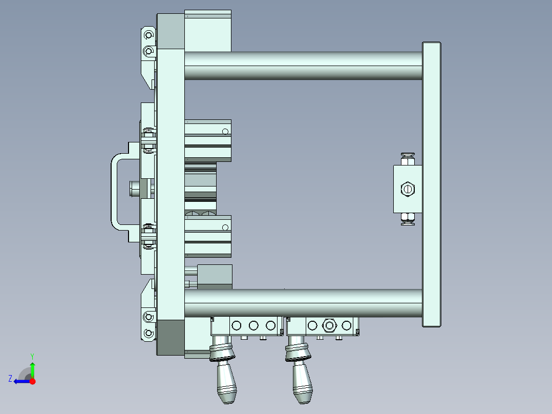 MCLG-C-cnc3笔记本CNC工装夹具三维模型右视图