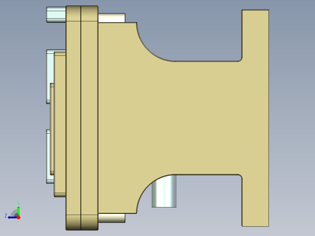 N500-COVER-笔记本CNC工装夹具三维模型CNC5右视图