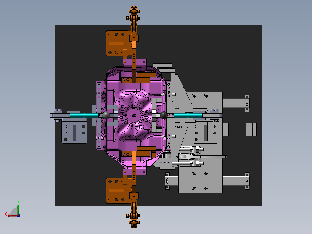 1箱体焊接夹具后视图