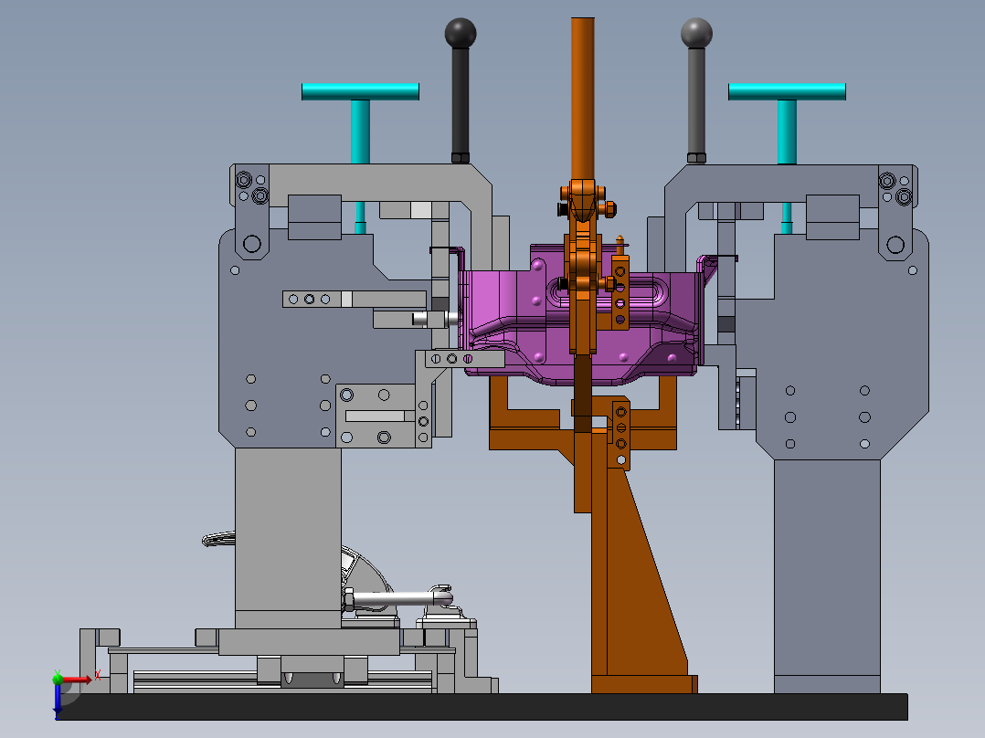 1箱体焊接夹具俯视图