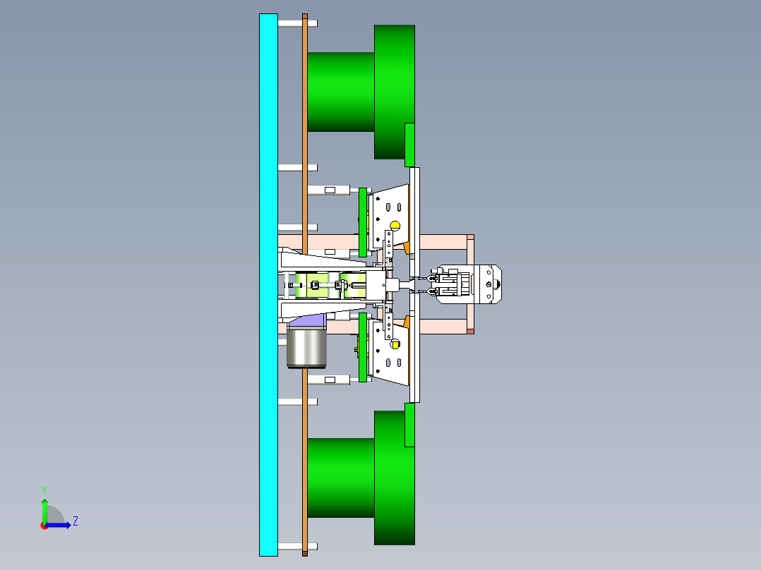 塑料盖帽压入装配单机设计左视图