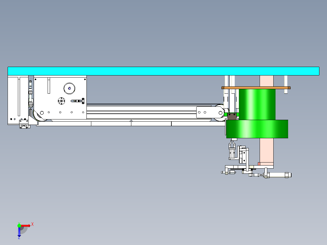 塑料盖帽压入装配单机设计俯视图